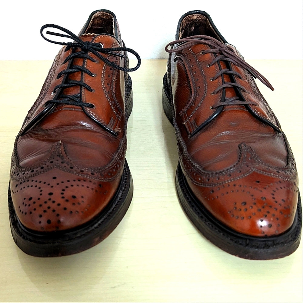 Biltrite by Imperial 8D wingtip brown leather cap toe lace up classic Oxfords‎